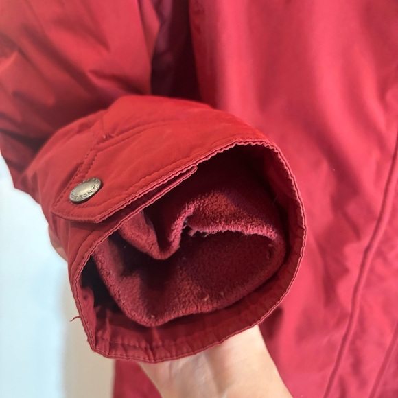 LAND’S END Sz XL Puffer Coat Down Filled Zipper and Snap Closure Hood Pockets - Picture 5 of 11